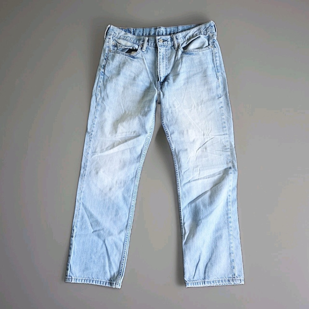 Levi's 514 Jeans Mens Size 36x30 Blue Classic Straight Light Wash 100% Cotton